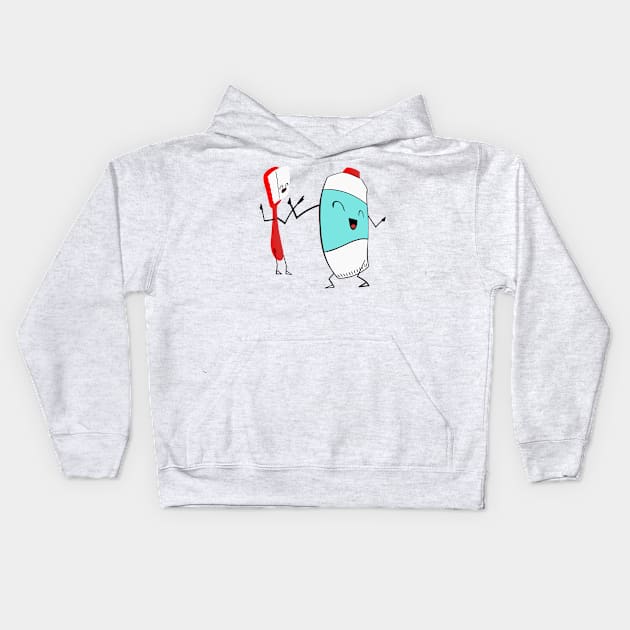 Toothbrushes and toothpaste vibes Kids Hoodie by jaml-12